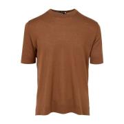 Witte Katoen-Zijde Blend T-shirts en Polos PT Torino , Brown , Heren