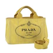 Pre-owned Canvas handbags Prada Vintage , Yellow , Dames