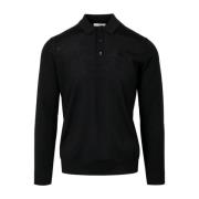 Zwarte Wol Polo Trui Paolo Pecora , Black , Heren