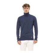 Trendy Sweater - Lange Mouwen - Geribbeld Baldinini , Blue , Heren