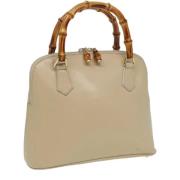 Pre-owned Leather handbags Gucci Vintage , Beige , Dames