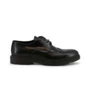 Zwarte leren veterschoenen Duca di Morrone , Black , Heren