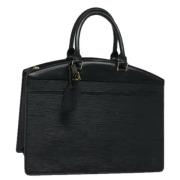 Pre-owned Leather handbags Louis Vuitton Vintage , Black , Dames