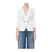 Dubbelbreasted Blazer Jas Elisabetta Franchi , White , Dames