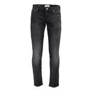 Zwarte Denim Jeans met 5 Zakken Calvin Klein , Black , Heren