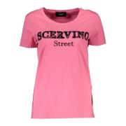 Roze T-shirt met korte mouwen en borduurwerk Ermanno Scervino , Pink ,...