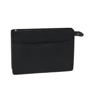 Pre-owned Leather clutches Louis Vuitton Vintage , Black , Dames