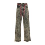 Gemarmerde Flared Jeans Marni , Brown , Heren