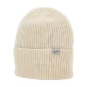 Witte Wollen Blend Beanie Muts Woolrich , White , Heren