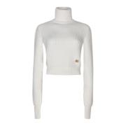 Effen Logo Roll-neck Sweater Dolce & Gabbana , White , Dames