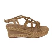 Beige Casual Dames Sandalen Hennepzool Alma EN Pena , Beige , Dames