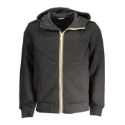 Sportieve Hoodie Jas Zwart K-Way , Black , Heren