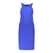 Blauwe Lange Jurk met Brede Schouderbanden Patrizia Pepe , Blue , Dame...