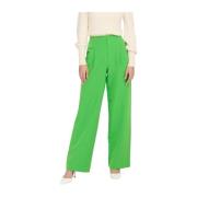 Wijde Plooi Broek Only , Green , Dames