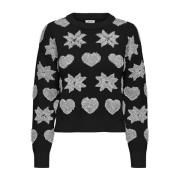 Kerstliefde Trui Losse Pasvorm Only , Black , Dames