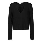 V-Hals Trui Essential Stijl Patrizia Pepe , Black , Dames