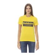 Trend T-shirt met voorprint Baldinini , Yellow , Dames