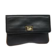 Pre-owned Leather clutches Celine Vintage , Black , Dames