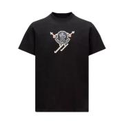 Ski Logo T-shirt Moncler , Black , Heren