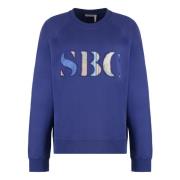 Geribbelde Katoenen Crew-Neck Sweatshirt See by Chloé , Purple , Dames