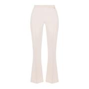 Broek met rits en uitlopende pijpen Elisabetta Franchi , White , Dames