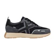 Zwarte Sportieve Textiel Sneakers Munich , Black , Heren