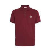 Logo Patch Polo Klassiek Bordeaux Katoen Moncler , Red , Heren