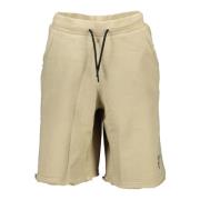 Beige Katoenen Sport Bermuda met Contrasterende Details Guess , Beige ...