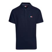 Blauw Polo Shirt Klassieke Piqué Textuur Tommy Hilfiger , Blue , Heren