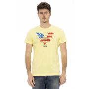 Korte Mouw Ronde Hals T-shirt Trussardi , Yellow , Heren