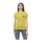 Korte Mouw Ronde Hals T-shirt Trussardi , Green , Dames