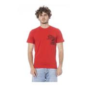 Logo Print Korte Mouw T-shirt Cavalli Class , Red , Heren