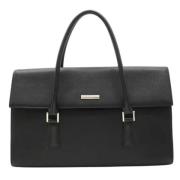 Pre-owned Leather handbags Burberry Vintage , Black , Dames