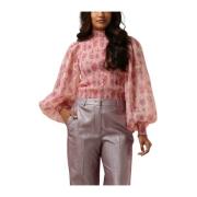 Hyssop Zijden Blouse Bruuns Bazaar , Pink , Dames