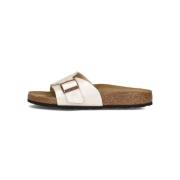 Witte Leren Slippers Catalina BS Dames Birkenstock , White , Dames