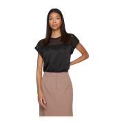 Dames Ronde Hals T-Shirt Vila , Black , Dames