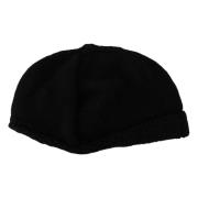 Luxe Zwarte Gebreide Beanie Muts Dolce & Gabbana , Black , Dames