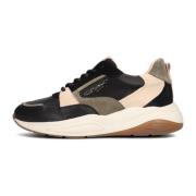 Lage Flame Sneakers in Zwart, Beige, Groen Fred De La Bretoniere , Mul...