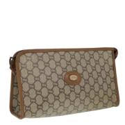 Pre-owned Leather clutches Gucci Vintage , Beige , Dames