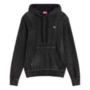 Urban Hoodie met Distressed Print Diesel , Black , Heren