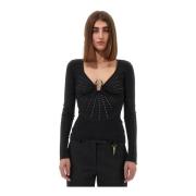 Zwarte Sweater Top Roberto Cavalli , Black , Dames