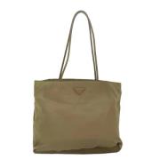 Pre-owned Nylon totes Prada Vintage , Beige , Dames