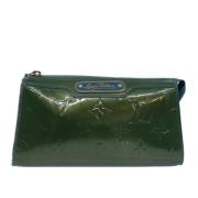 Pre-owned Leather clutches Louis Vuitton Vintage , Green , Dames