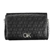 Zwarte Schoudertas met Kettingband Calvin Klein , Black , Dames