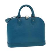 Pre-owned Leather handbags Louis Vuitton Vintage , Blue , Dames