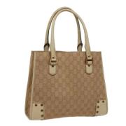 Pre-owned Canvas handbags Gucci Vintage , Beige , Dames