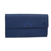 Pre-owned Leather wallets Louis Vuitton Vintage , Blue , Dames