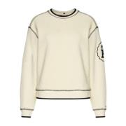 Gestructureerde Crew Neck Sweatshirt voor Vrouwen Tommy Hilfiger , Bei...