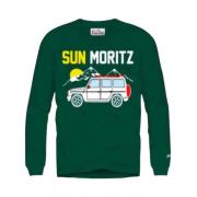 Groene Lange Mouw Katoenen T-shirt Sun Moritz MC2 Saint Barth , Green ...