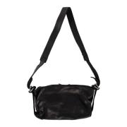 Zwarte Leren Crossbody Tas Guidi , Black , Dames